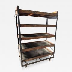 Nevarax Industrial Antique Angle Iron Wood Shelving Unit set of three - 3947925