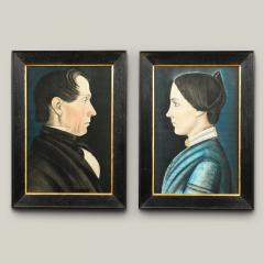 New England ca 1820 1830 Pair of Profile Portraits - 4264382