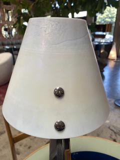 New Italian Midcentury Chrome And Murano Glass Desk Lamp 2000s - 1572524