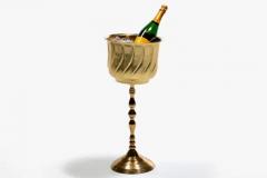 Newly Professionally Polished Hollywood Regency Wine Champagne Bucket on Stand - 4126399