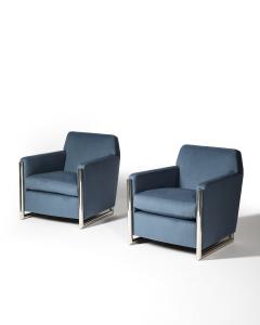 Newly Upholstered Alpaca and Steel Armchairs Italy c 1960 - 4602093