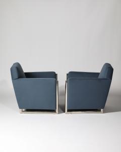 Newly Upholstered Alpaca and Steel Armchairs Italy c 1960 - 4602100