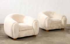 Newly Upholstered Lounge Chairs with Walnut Legs - 4100492