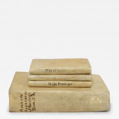 Nice Collection of 18th 19th Century Weathered Spanish Italian Vellum Books - 4125248