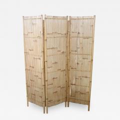 Nice Vintage Italian Three Panel Bamboo Screen - 2602532