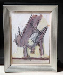 Nicholas Krushenick American Mid Century Framed Oil Painting Title Birds  - 4514737