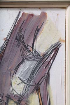 Nicholas Krushenick American Mid Century Framed Oil Painting Title Birds  - 4514740