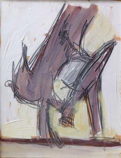 Nicholas Krushenick American Mid Century Framed Oil Painting Title Birds  - 4528802