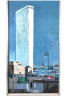Nicholas Takis MID CENTURY UNITED NATIONS PAINTING BY NICHOLAS TAKIS 1953 - 4695423