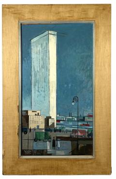 Nicholas Takis MID CENTURY UNITED NATIONS PAINTING BY NICHOLAS TAKIS 1953 - 4695661