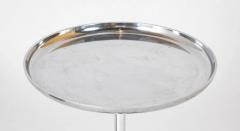 Nickel Plated Dish Top Pedestal Side Table - 3275194