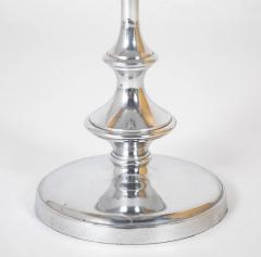 Nickel Plated Dish Top Pedestal Side Table - 3275198