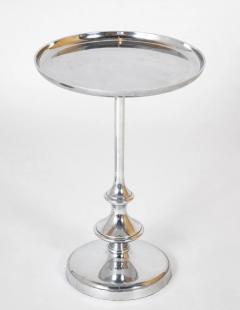 Nickel Plated Dish Top Pedestal Side Table - 3275200