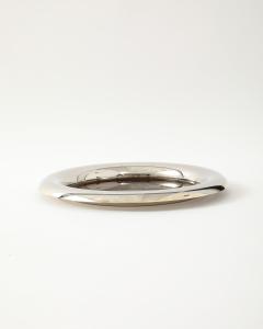 Nickel Plated Gold and Brown Enamel Serving Tray Italy c 1970 - 4609380