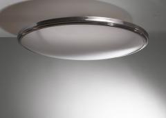 Nickel plated metal and glass flush mount - 3682544