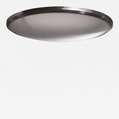 Nickel plated metal and glass flush mount - 3684965