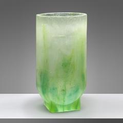 Nicolas Aubagnac NOTTE Unique green pate de verre glass vase - 2173694