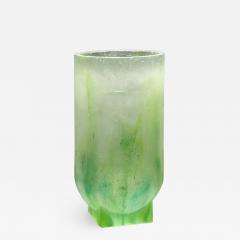 Nicolas Aubagnac NOTTE Unique green pate de verre glass vase - 2174743