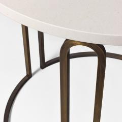 Nicolas Aubagnac RHODES Brass and Burgundy stone side table - 2173670