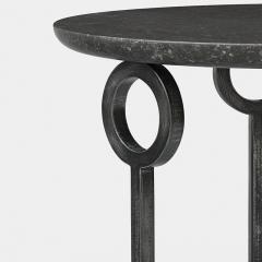 Nicolas Aubagnac ULYSSE GUERIDON Forged steel and Hainaut stone side table - 2173743