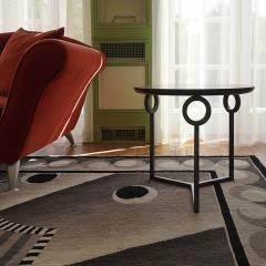 Nicolas Aubagnac ULYSSE GUERIDON Forged steel and Hainaut stone side table - 2173746