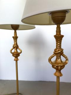 Nicolas De Wael Pair of Lamps Bronze by Nicolas De Wael for Fondica France 1990s - 523637