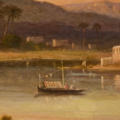 Nicolas Louis Andr Prevost Antique Orientalist Oil Painting Mosque Riverside Nicolas Louis Andr Prevost - 4387806