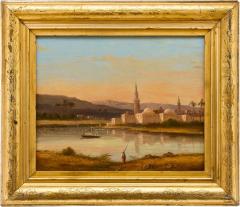 Nicolas Louis Andr Prevost Antique Orientalist Oil Painting Mosque Riverside Nicolas Louis Andr Prevost - 4392532