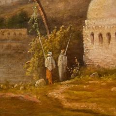 Nicolas Louis Andr Prevost Antique Swiss Orientalist oil painting of a mosque by the coast by Prevost - 4409216