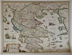 Nicolas Sanson Graeciae Antiquae a 17th Century Hand Colored Map of Greece by Sanson - 2777254