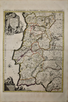 Nicolas Sanson Portugal A Large 17th Century Hand colored Map by Sanson and Jaillot - 2731870
