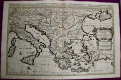 Nicolas Sanson Southern Eastern Europe A Large 17th C Hand colored Map by Sanson Jaillot - 2731456