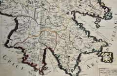 Nicolas Sanson Southern Greece A Large 17th C Hand colored Map by Sanson and Jaillot - 2731469