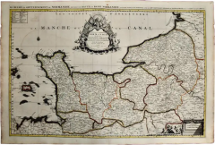 Nicolas Sanson The Normandy Region of France A 17th C Hand colored Map by Sanson and Jaillot - 2731664