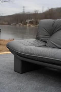 Nicoletti Salotti Nicoletti Salotti Italian Slate Leather Large Post Modern Three Seater Sofa - 3947405