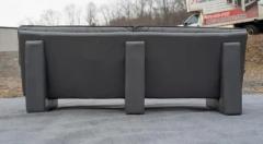 Nicoletti Salotti Nicoletti Salotti Italian Slate Leather Large Post Modern Three Seater Sofa - 3947423