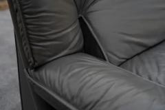 Nicoletti Salotti Nicoletti Salotti Italian Slate Leather Large Post Modern Three Seater Sofa - 3947443