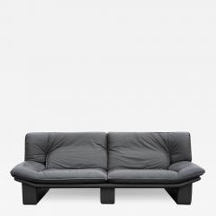 Nicoletti Salotti Nicoletti Salotti Italian Slate Leather Large Post Modern Three Seater Sofa - 3948545