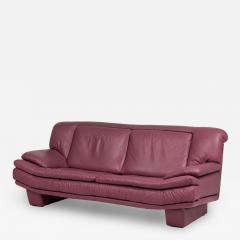 Nicoletti Salotti Nicoletti Salotti for Interline Italia Contemporary c 1980s Lilac Leather So - 4708744