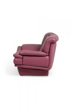 Nicoletti Salotti for Interline Italia Contemporary c 1980s Lilac Leather Cl - 4661787