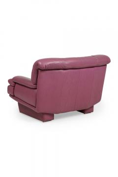 Nicoletti Salotti for Interline Italia Contemporary c 1980s Lilac Leather Cl - 4661788