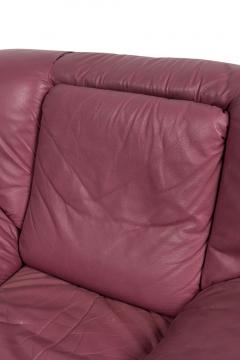 Nicoletti Salotti for Interline Italia Contemporary c 1980s Lilac Leather Cl - 4661791