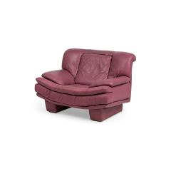 Nicoletti Salotti for Interline Italia Contemporary c 1980s Lilac Leather Cl - 4718113