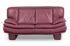 Nicoletti Salotti for Interline Italia Contemporary c 1980s Lilac Leather Lo - 4659273
