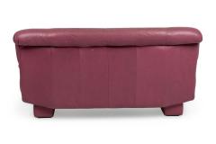 Nicoletti Salotti for Interline Italia Contemporary c 1980s Lilac Leather Lo - 4659276