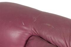 Nicoletti Salotti for Interline Italia Contemporary c 1980s Lilac Leather Lo - 4659279