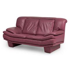 Nicoletti Salotti for Interline Italia Contemporary c 1980s Lilac Leather Lo - 4717901