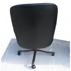 Nicos Zographos 1 Vintage Midcentury Zographos Alpha Chair Black Leather Bronze Base - 2790737