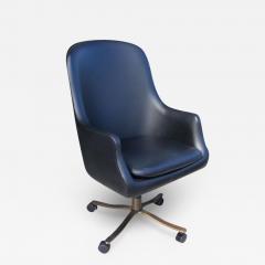 Nicos Zographos 1 Vintage Midcentury Zographos Alpha Chair Black Leather Bronze Base - 2804630
