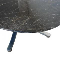 Nicos Zographos 78 Oval Zographos Black Marquina Marble Stainless Steel Dining Table - 3529387
